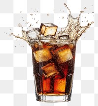 PNG Glass of cola beverage splash drink.