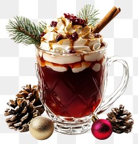 PNG Hot christmas drink beverage winter cream.