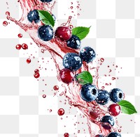 PNG Berries flying in the air with red color water splash berry blueberries blueberry.