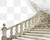 PNG Elegant stone staircase with balustrade