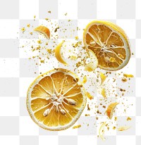 PNG Exploding dried three lemons food explosion fruit.