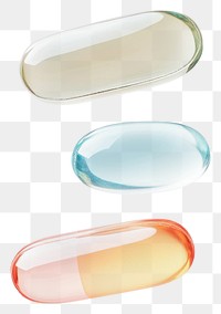 PNG Real medicines capsules isolated pills.