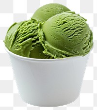 PNG Matcha ice-cream dessert green white.