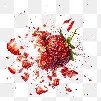 PNG Exploding one dried strawberry food explosion fruit.