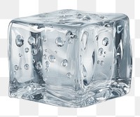 PNG Ice cube transparent bubbles cooling.