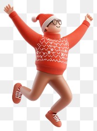 PNG Man wearing Christmas sweater illustration clothing person.