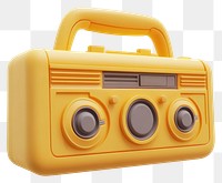 PNG Chubby boombox illustration yellow radio.