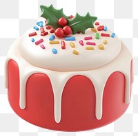 PNG Simple red tone cake illustration sprinkles christmas.