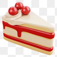 PNG Piece of Christmas cake illustration dessert cream.