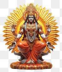 PNG Vishnu figurine white background representation. 