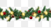 PNG Christmas garland decoration branches conifer.