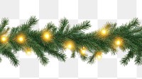 PNG Christmas garland decoration branches conifer.