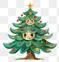 PNG Christmas tree character cute illustration decorations.