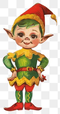 PNG Elf illustration christmas character.