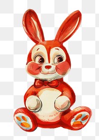 PNG Bunny art illustration vintage.