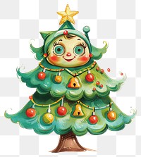 PNG Christmas tree character cute art illustration.