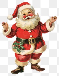 PNG Santa character christmas vintage illustration.