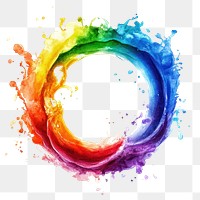 PNG Watercolor painting rainbow colors.