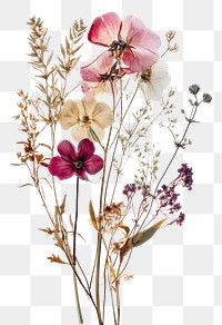 PNG Pressed bouquet flowers art illustration.