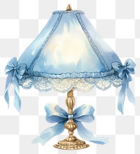 PNG Blue coquette lamp illustration watercolor ribbon.