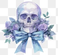 PNG Blue coquette skeleton art illustration watercolor.