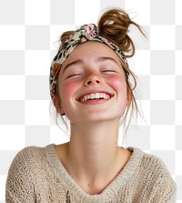 PNG Young woman smile expression cheerful.