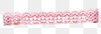 PNG Pink crochet lace tape adhesive strip white background accessories accessory.