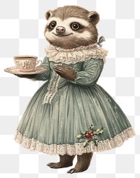 PNG Sloth animal illustration victorian.