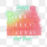 PNG Neon colosseum festive happy.