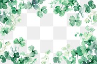 PNG Clover leaf frame watercolor backgrounds pattern plant.