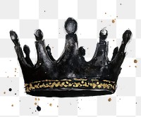 PNG A black crown watercolor splash gold.