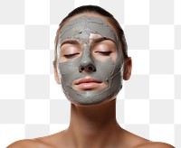 PNG Lady putting clay face mask portrait adult photo. 