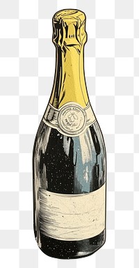 PNG A champagne bottle illustration beverage wine.