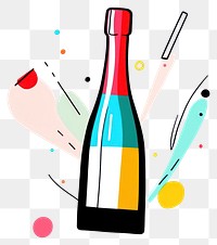 PNG A champagne bottle illustration colors wine.