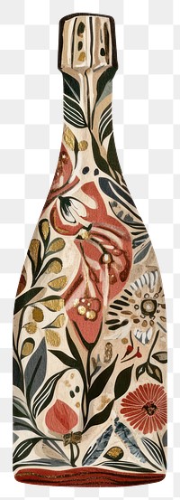 PNG A champagne bottle illustration hand-drawn decorative.