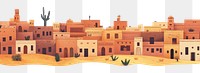 PNG Desert town building border buildings architecture illustration.