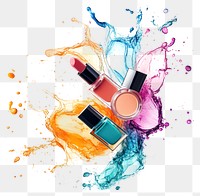 PNG Floating cosmetics background lipstick essentials.