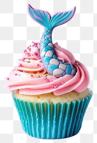 PNG An isolated mermaid cupcake dessert food underwater.