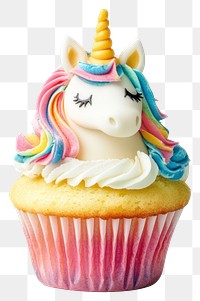 PNG An isolated unicorn cupcake dessert food decorative.