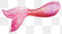 PNG A pink mermaid tail with glitter object underwater sparkling.