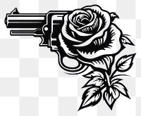 PNG Gun and rose handgun drawing sketch.