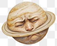 PNG Saturn face illustration expression.