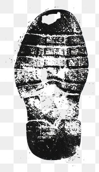 PNG Boot footprint retro photocopy stipple effect white illustration ammunition.