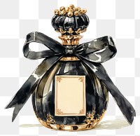 PNG Black coquette perfume bottle illustration style art.