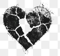 PNG Broken heart retro photocopy stipple effect illustration distressed emotional.