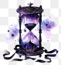 PNG Hourglass illustration watercolor galaxy.