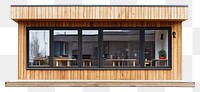 PNG Modern wooden cafe facade architecture windows minimalist.