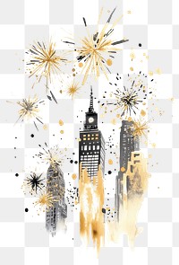 PNG Fireworks illustration festive urban.