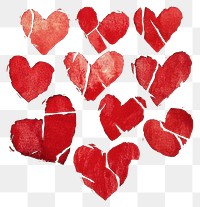 PNG Group of red hearts illustration abstract symbol.