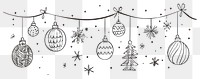 PNG Christmas baubles border christmas illustration celebration.